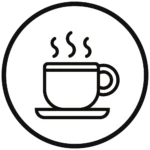 Coffee cup icon representing Life Companion coffee shop and fresh baked treats