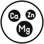 Mineral water icon showing calcium magnesium and zinc content