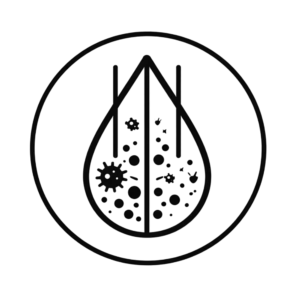UV sterilisation icon showing ultraviolet light purifying water